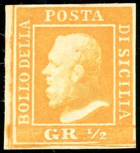 1859 - 1/2 grano arancio, II tavola, carta ... 