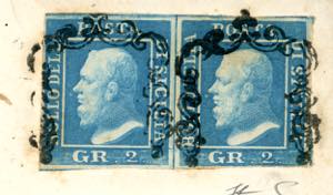 1859 - 2 grana azzurro, II tavola ... 