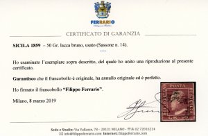 1859 - 50 grana lacca bruno (14), ... 