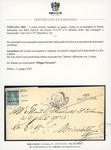 1853 - 2 crazie azzurro verdastro ... 