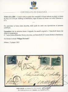 1856 - 4 crazie verde su grigio, ... 