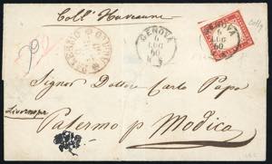 1860 - 40 cent. rosso (Sardegna 16C), ... 