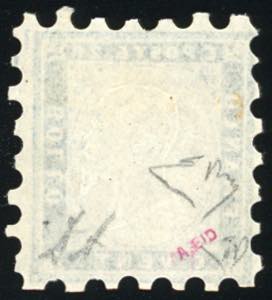 1862 - 20 cent. azzurro, prova di ... 