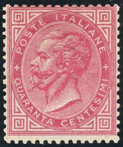 1863 - 40 cent. De La Rue, tiratura di ... 