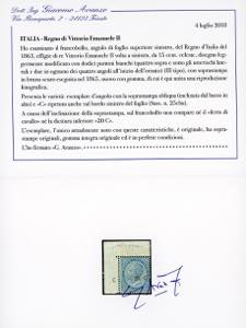 1865 - 20 cent. su 15 cent. Ferro ... 