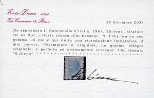 1867 - 20 cent. celeste chiaro, ... 