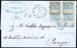 1868 - 20 cent. azzurro lillaceo chiaro, ... 