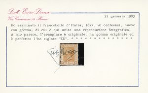 1877 - 20 cent. ocra arancio (28), ... 