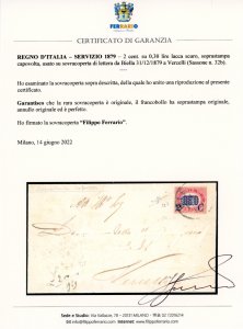 1879 - 2 cent. su 0,30 lire ... 