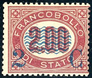 1878 - 2 cent. su 2 lire Servizio ... 