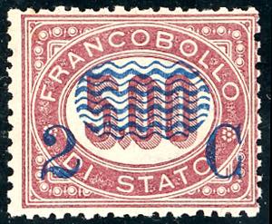 1878 - 2 cent. su 5 lire Servizio ... 