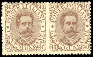 1889 - 40 cent. Umberto I, coppia ... 