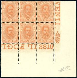 1895 - 20 cent. Umberto I (61), blocco di ... 