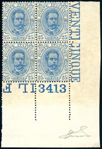 1893 - 25 cent. Umberto I (62), blocco di ... 
