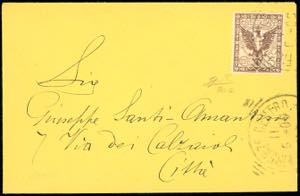 1905 - 5 cent. bruno scuro Floreale, prova ... 
