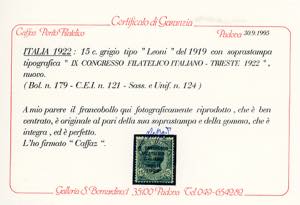 1922 - Congresso Filatelico ... 