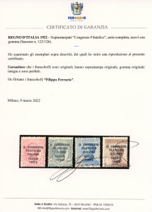 1922 - Congresso Filatelico, serie ... 