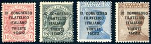 1922 - Congresso Filatelico, soprastampati, ... 