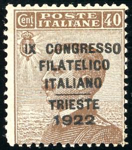 1922 - 40 cent. soprastampato Congresso ... 