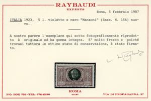 1923 - 5 lire Manzoni (156), ... 