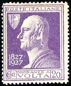 1927 - 20 cent. Volta violetto, errore di ... 