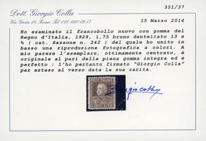 1929 - 1,75 lire bruno, Vittorio ... 