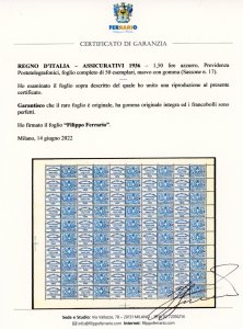 1936 - 1,50 lire Assicurazioni e ... 