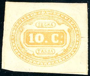 1863 - 10 cent. ocra (1a), nuovo, gomma ... 