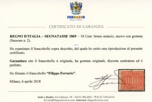 1869 - 10 cent bruno arancio (2), ... 