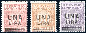 1925 - Soprastampati (4/6), gomma originale ... 