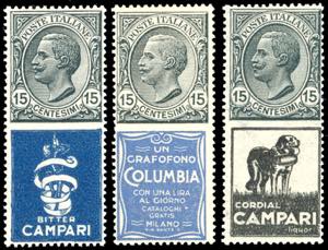 1924 - 15 cent. Bitter Campari, Columbia, ... 
