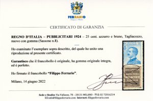 1924 - 25 cent. Tagliacozzo (8), ... 