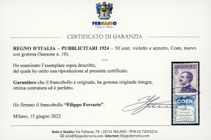 1924 - 50 cent. Coen (10), ottima ... 