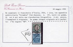 1924 - 1 lira Columbia (19), ... 