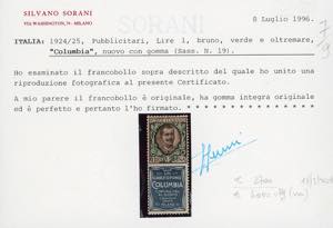 1924 - 1 lira Columbia (19), ... 