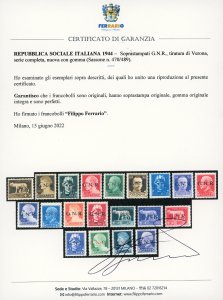 1944 - Soprastampati G.N.R., ... 