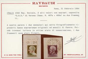 1944 - Soprastampati G.N.R. di ... 