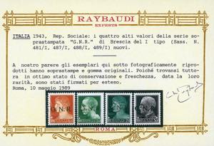 1943 - 20 lire soprastampa G.N.R. ... 