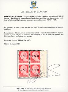 1943 - 20 cent. soprastampa G.N.R. ... 