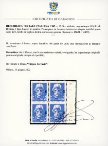 1943 - 10 lire soprastampa G.N.R. ... 