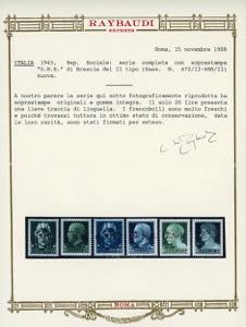 1943 - Soprastampa G.N.R. di ... 