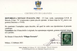 1943 - 25 cent., soprastampa ... 