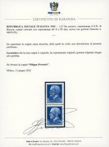 1943 - 1,25 lire soprastampa ... 