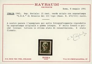 1943 - Soprastampa G.N.R. di ... 