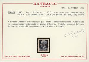 1943 - Soprastampa G.N.R. di ... 