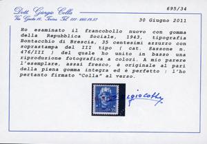 1943 - Soprastampa G.N.R. di ... 