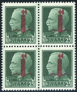 1944 - 25 cent. soprastampato fascio in ... 