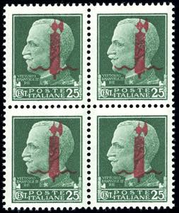 1944 - 25 cent. soprastampato fascio in ... 