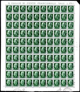 1944 - 25 cent. soprastampato fascetto, ... 