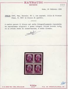 1944 - 50 lire soprastampa fascio ... 